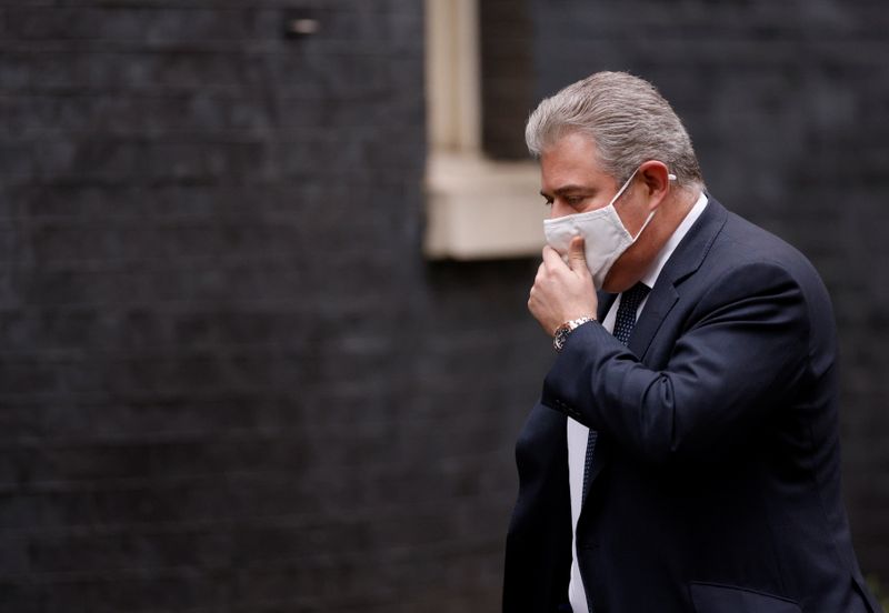 Secretary of State for Northern Ireland Brandon Lewis is seen