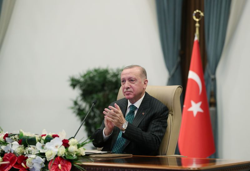 Turkish President Erdogan attends a foundation-laying ceremony for the third