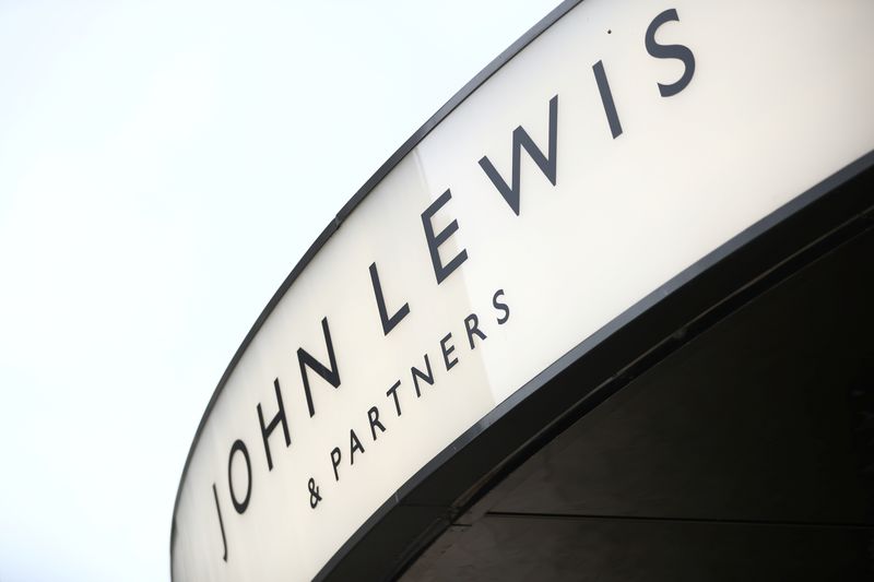 Signage is displayed outside a John Lewis & Partners store