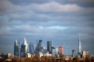 A general view shows the London skyline
