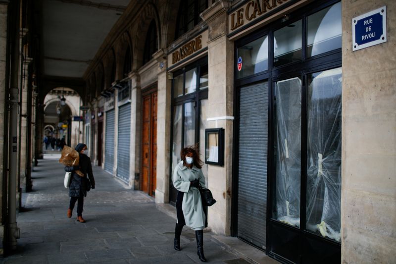 Closed and vacant shops in Paris amid the coronavirus disease