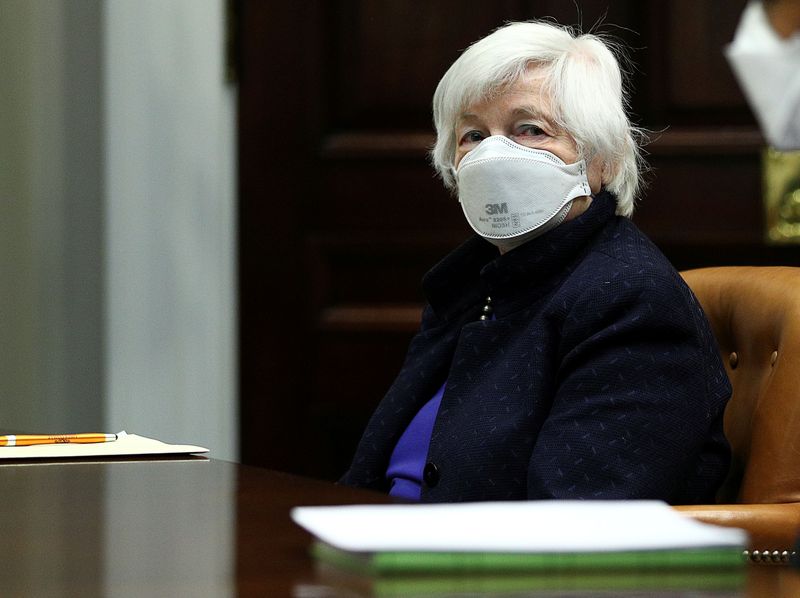 FILE PHOTO: U.S. Treasury Secretary Yellen attends economic briefing at