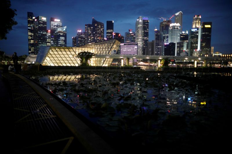 FILE PHOTO: A view of the city skyline in Singapore