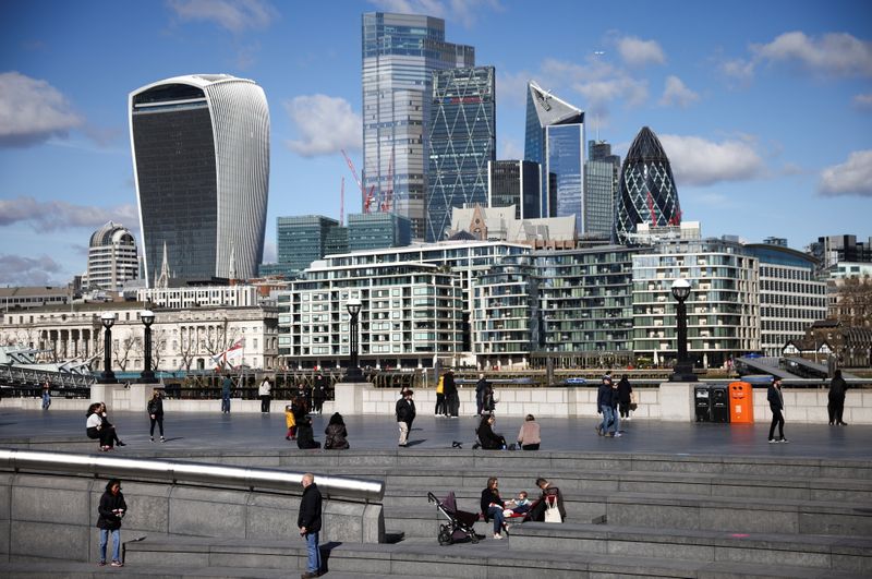 The City of London financial district can be seen as