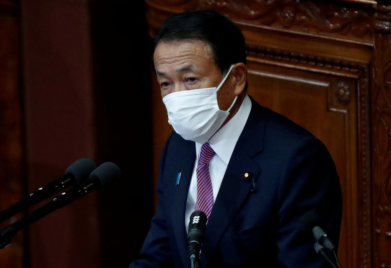 FILE PHOTO: Japan’s key economic ministers deliver policy speeches at