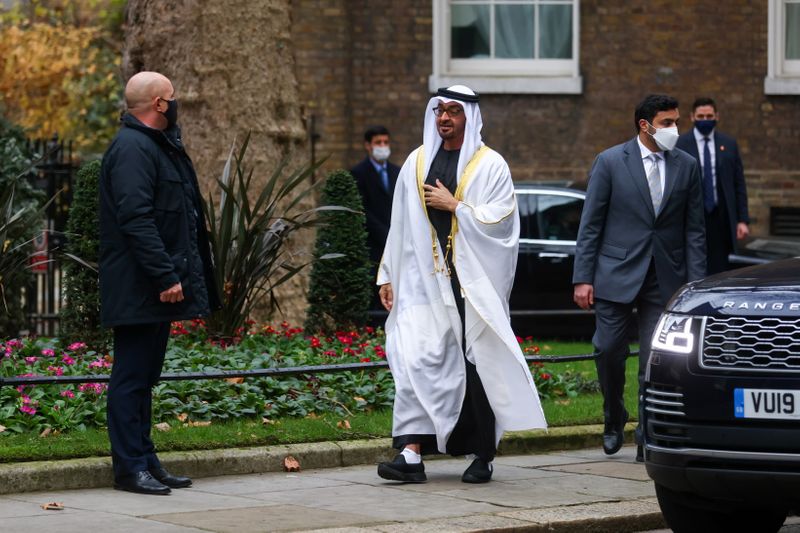 FILE PHOTO: British PM Johnson meets with Abu Dhabi’s Crown