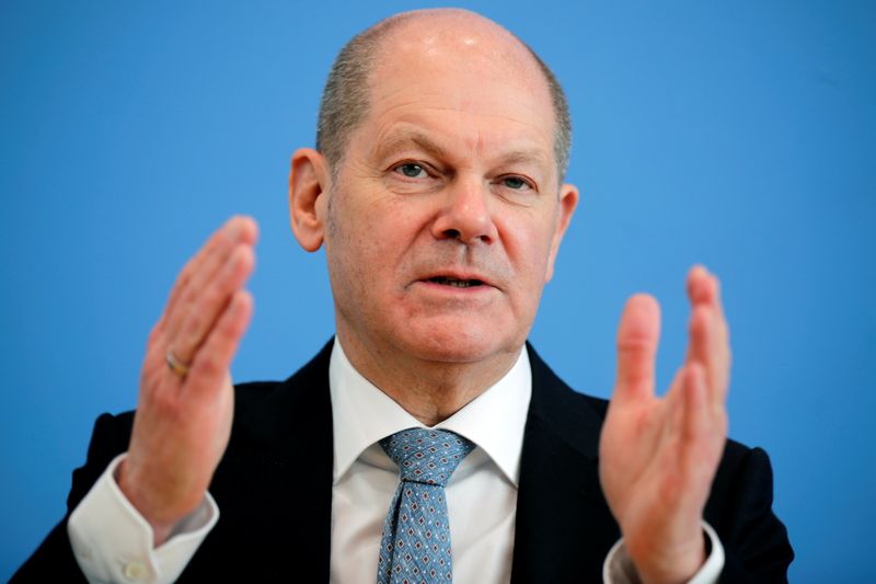 FILE PHOTO: German Finance Minister Scholz holds a news conference