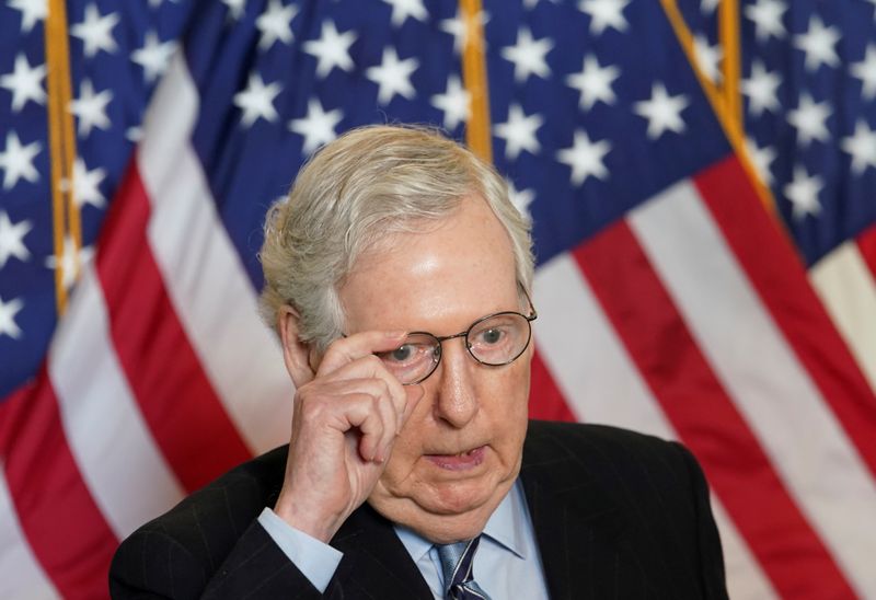FILE PHOTO: McConnell speaks after Senate Republican lunch at the