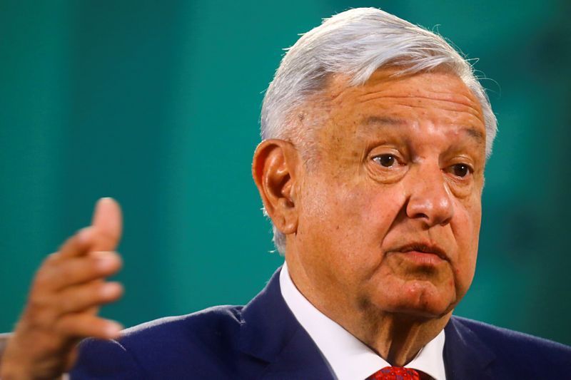 FILE PHOTO: Mexico’s President Andres Manuel Lopez Obrador gestures as