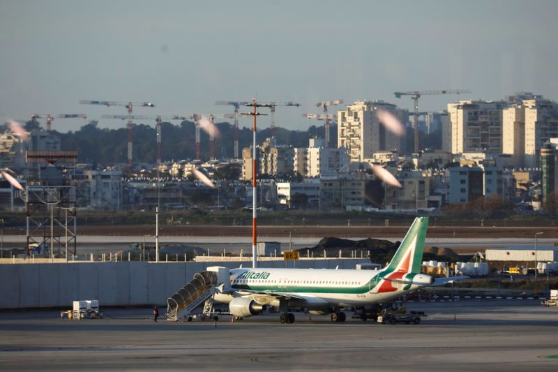 FILE PHOTO: Alitalia plane is seen on the tarmac after