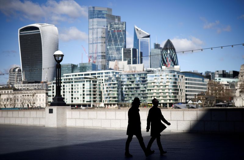 FILE PHOTO: The City of London financial district can be