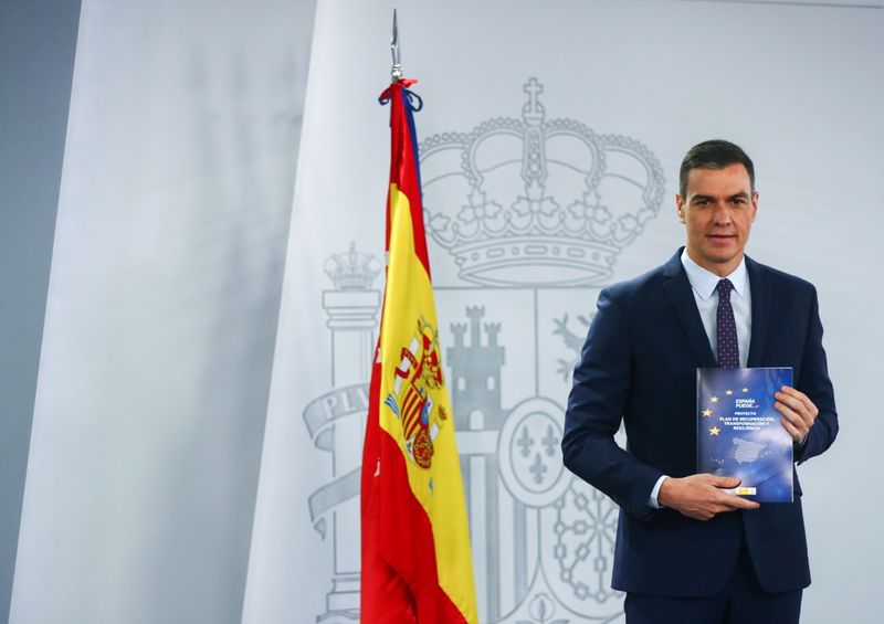 FILE PHOTO: Spain’s PM Sanchez presents the economic recovery plan