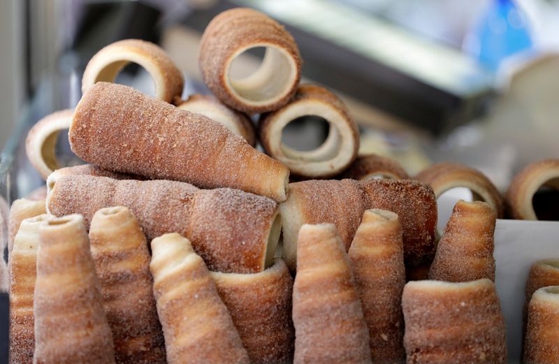 FILE PHOTO: Traditional Trdelnik sweet pastries are seen on a
