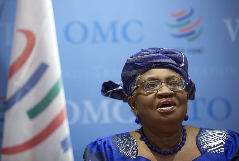 WTO Director-General Ngozi attends an interview with Reuters at the