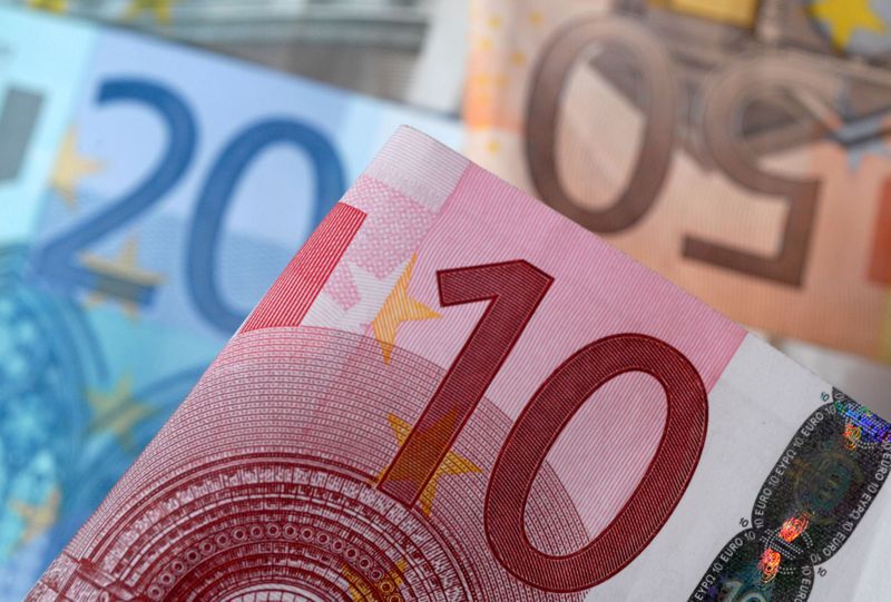 FILE PHOTO: A picture illustration of euro banknotes