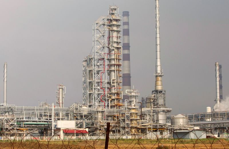 FILE PHOTO: The oil refinery near Mozyr, Belarus, on a