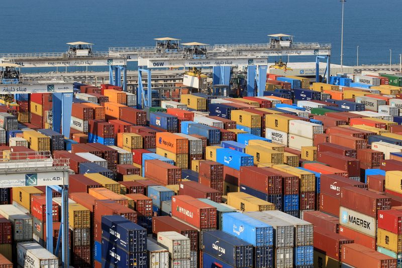 FILE PHOTO: Containers are seen at Abu Dhabi’s Khalifa Port