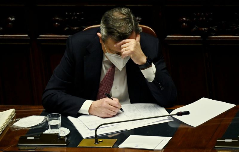 FILE PHOTO: Italy’s Draghi presents recovery plan to parliament in