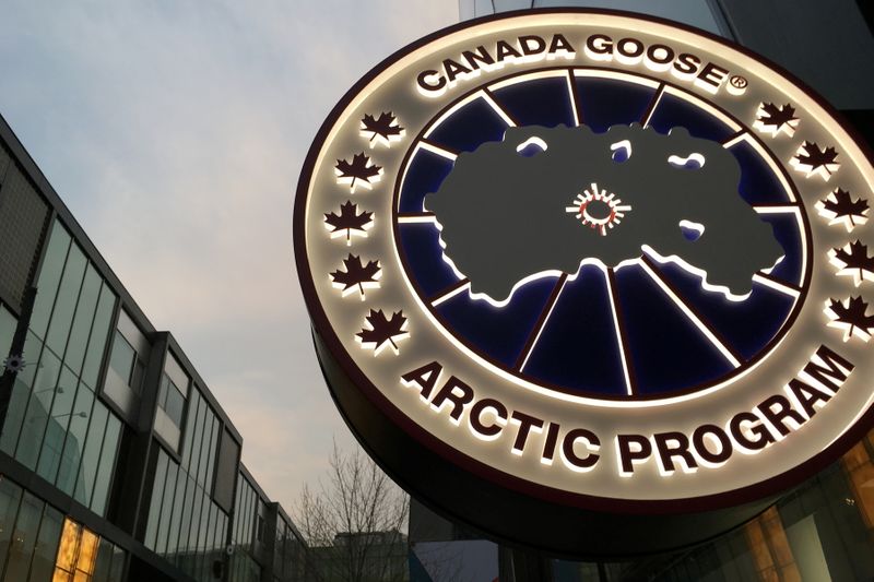 FILE PHOTO: Sign of Canadian luxury parka maker Canada Goose