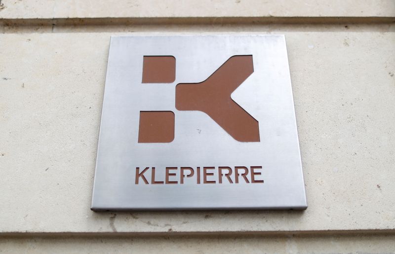FILE PHOTO: The Klepierre logo on a sign at the