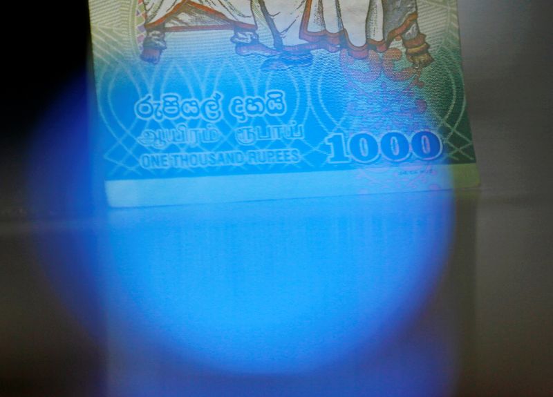 A Sri Lankan Thousand rupee note is seen in this