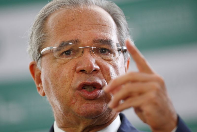 FILE PHOTO: Brazil’s Economy Minister Paulo Guedes speaks during a