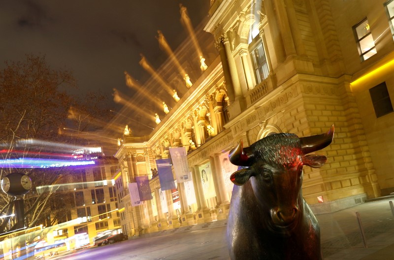 FILE PHOTO: The bull, symbol for successful trading, is seen