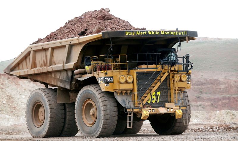 FILE PHOTO: A haul truck carries a full load at