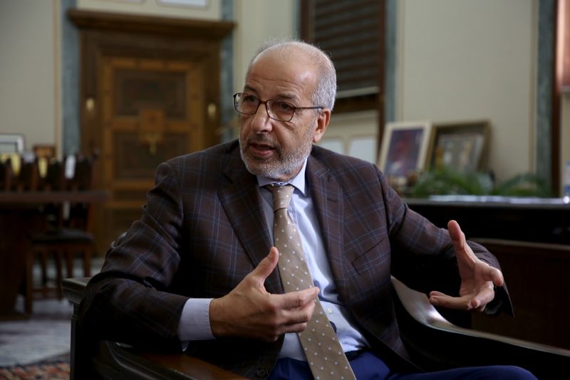 Governor of Central Bank of Libya, Siddiq al-Kabir speaks during