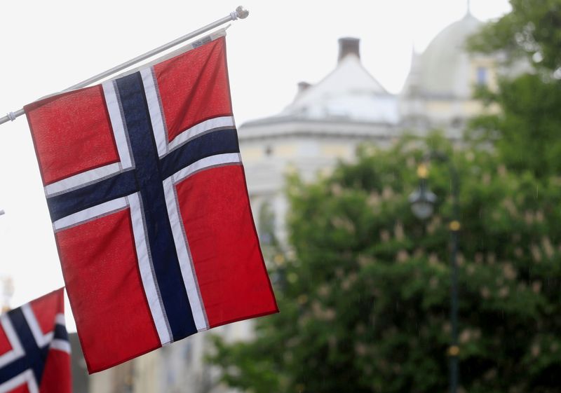 FILE PHOTO: Norwegian flags flutter at Karl Johans street in