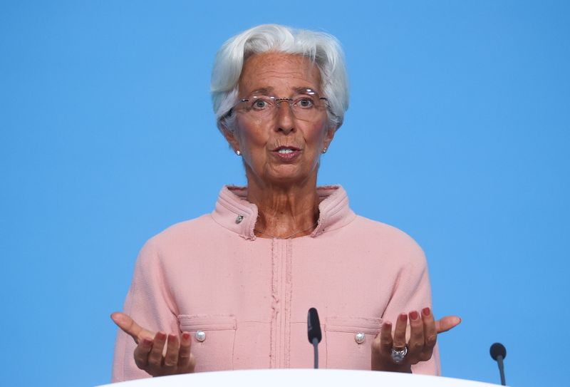 ECB President Lagarde takes part in a news conference in