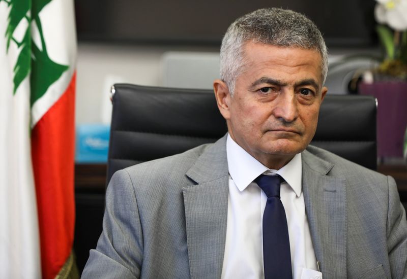 Lebanon’s newly appointed Finance Minister Youssef Khalil looks on during