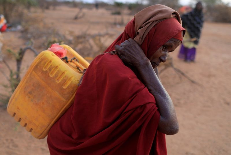 FILE PHOTO: An internally displaced woman from drought hit area