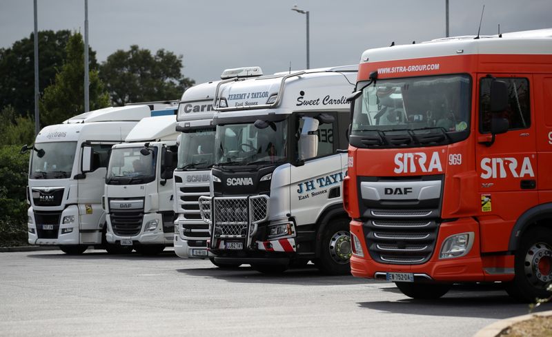 FILE PHOTO: Truck drivers wanted as UK supply chains buckle