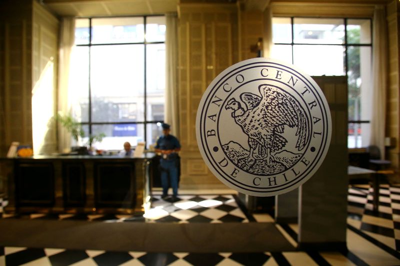 FILE PHOTO: The emblem of the Chile’s Central Bank is