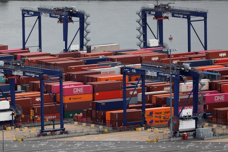 FILE PHOTO: Shipping containers are seen at the port in