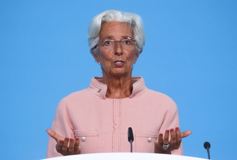 FILE PHOTO: ECB President Lagarde takes part in a news