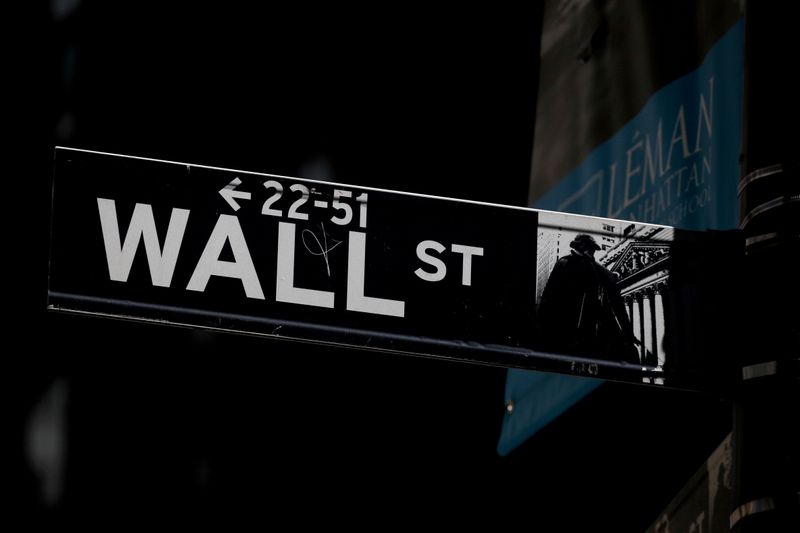 FILE PHOTO: A Wall St. street sign is seen near