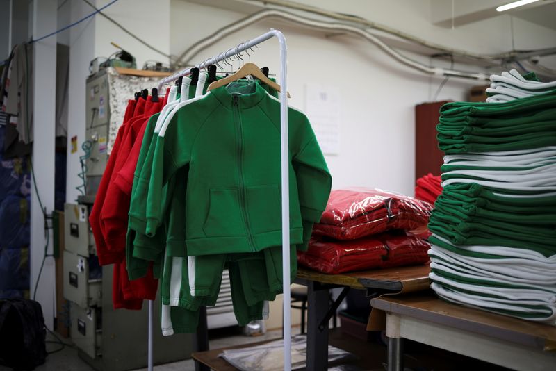 Tracksuits inspired by Netflix series “Squid Game” are seen at