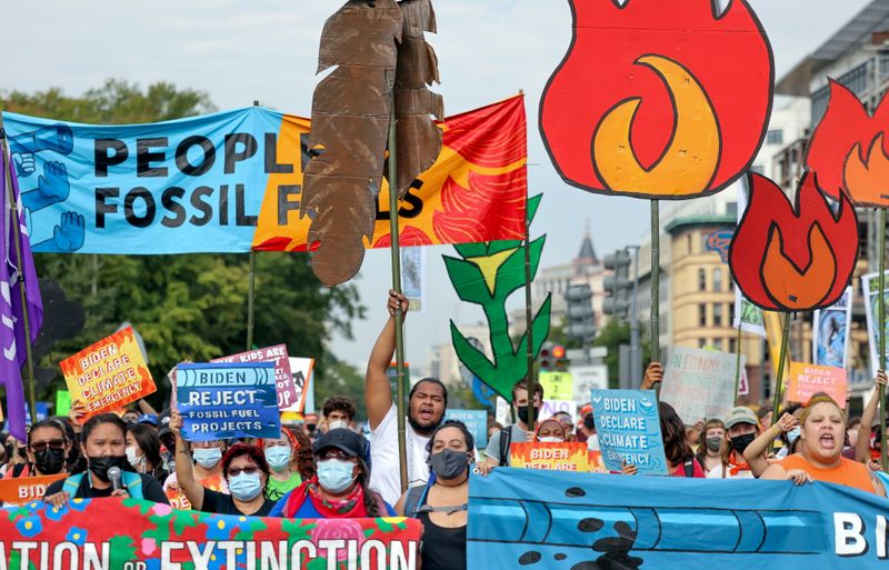 FILE PHOTO: Environmental activists hold climate change protest in Washington