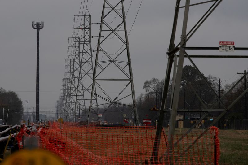 FILE PHOTO: Overhead power lines are seen during record-breaking temperatures