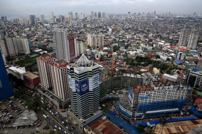 Construction of new buildings alongside older establishments is seen within