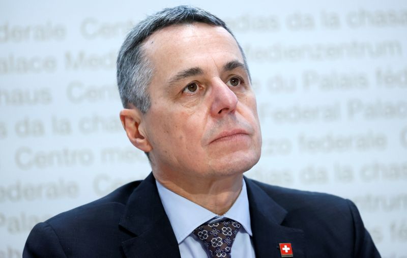 Swiss Foreign Minister Cassis attends a news conference in Bern