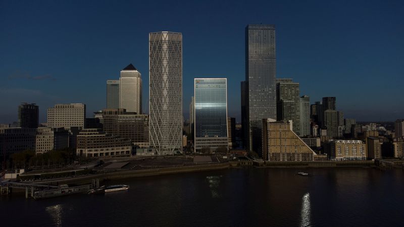 FILE PHOTO: A general view of the Canary Wharf financial
