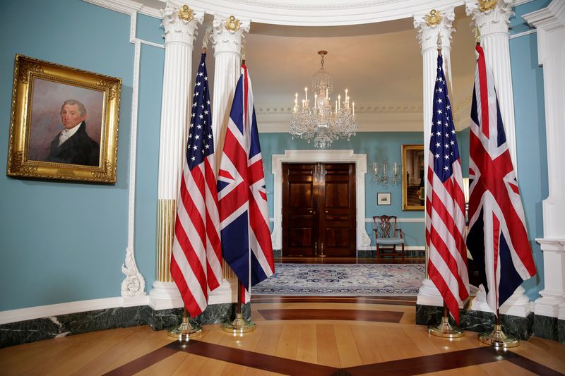 The flags of the United States and the United Kingdom
