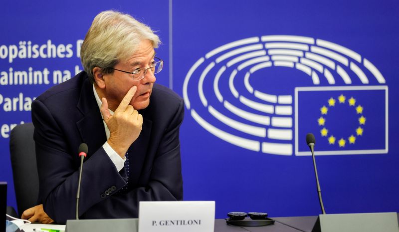 FILE PHOTO: European Commissioner for Economy Paolo Gentiloni attends a