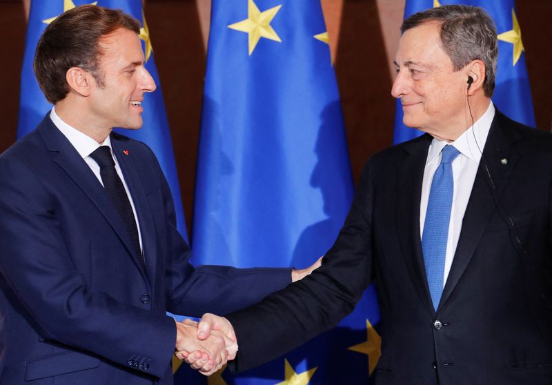 Italy’s PM Draghi holds news conference with France’s President Macron,