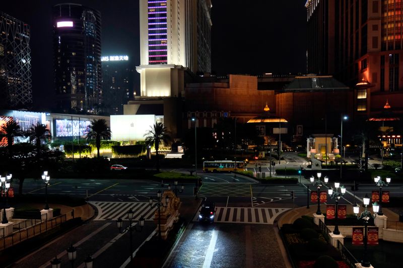 A general view shows casinos and hotels following the coronavirus