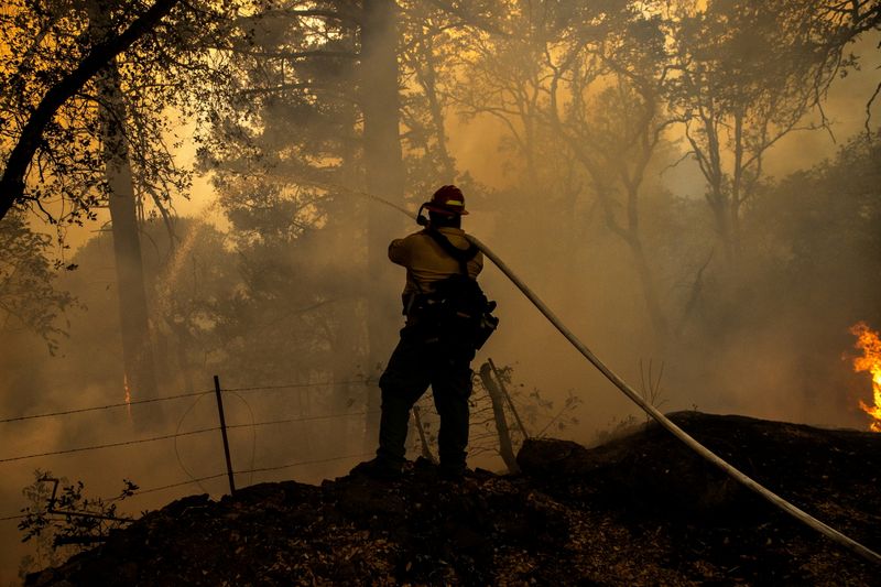 FILE PHOTO: The Glass Fire burns in Calistoga