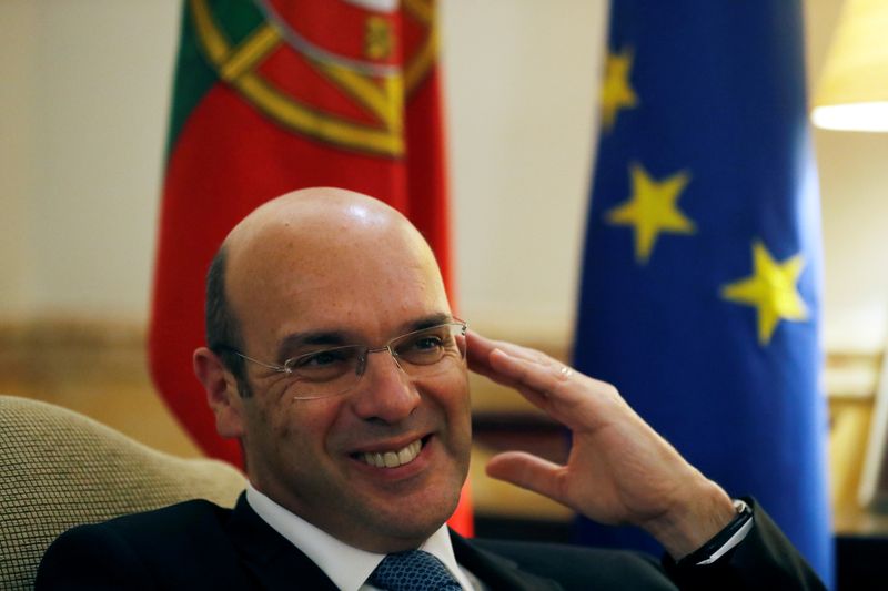 FILE PHOTO: Portugal’s Economy minister Pedro Siza Vieira speaks during